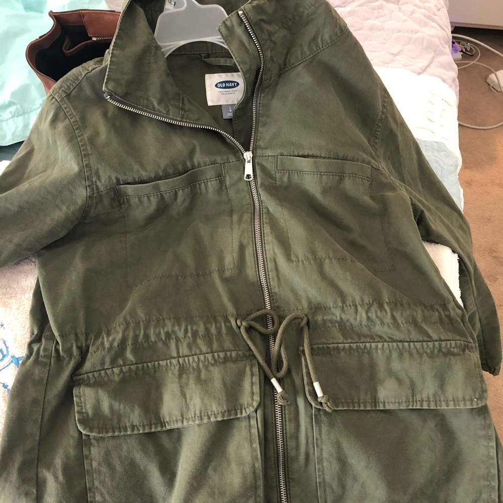 Women’s large army green utility jacket